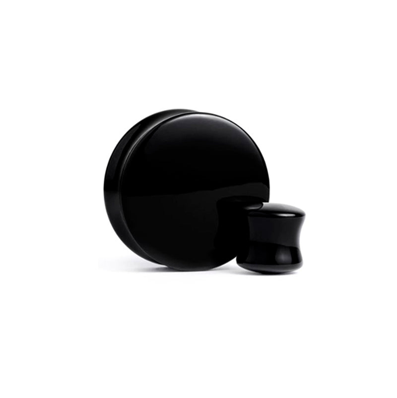 Alargador Plug Preto Leitoso / 1 Par