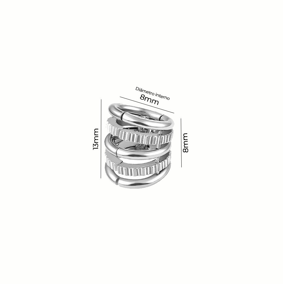 Lobe Cuff Ringed Beaded / 1 Par