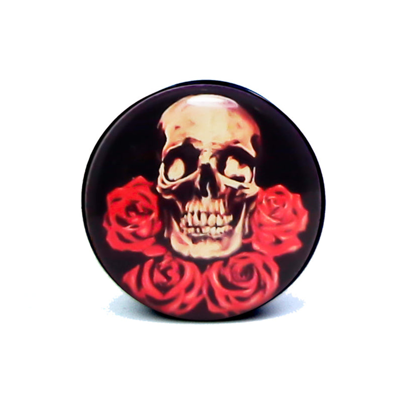 Alargador Caveira com Rosas