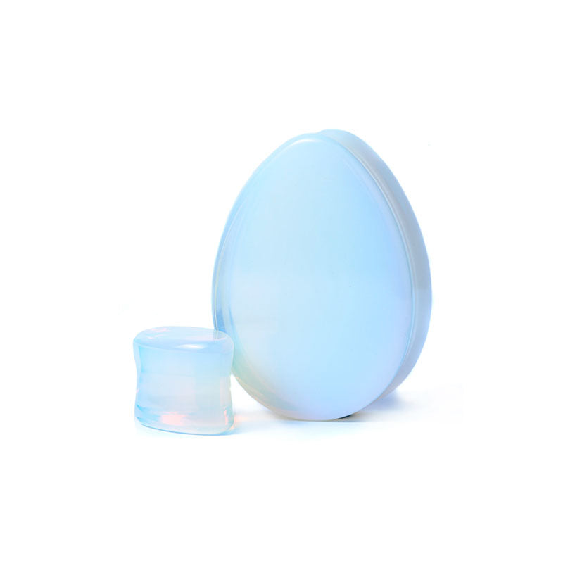 Alargador Gota Pedra Opalita / 1 Par