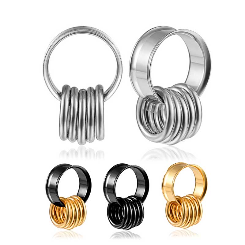 Alargador Túnel de Aço com Argolas / 1 Par