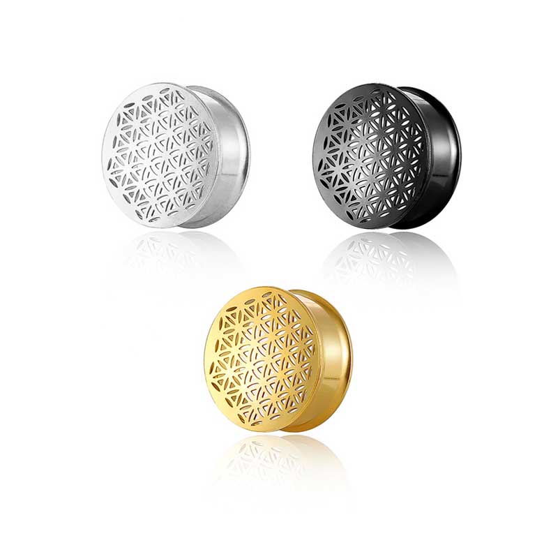 Alargador Aço Flor da Vida / 1 Par