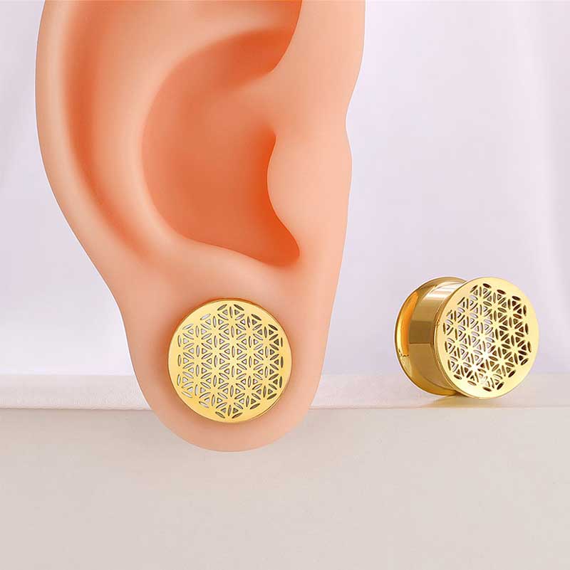 Alargador Aço Flor da Vida / 1 Par