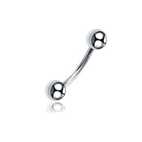 Piercing Barbell Curvo Prateado - Bolinha