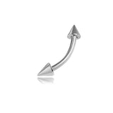 Piercing Barbell Curvo Prateado - Spike