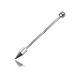 Piercing Barbell Reto Prateado - Bolinha com Spike