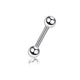 Piercing Barbell Reto Prateado - Bolinha