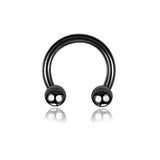 Piercing Ferradura Preto - Bolinha