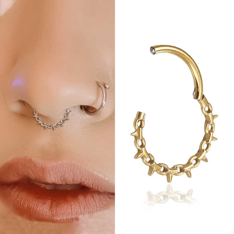 Piercing Corrente com Espinhos