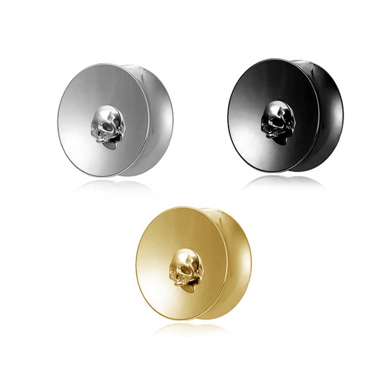 Alargador Aço Caveira / 1 Par