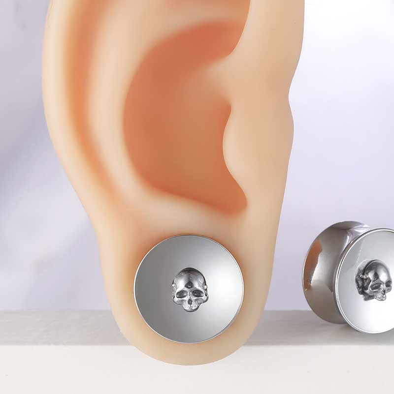 Alargador Aço Caveira / 1 Par