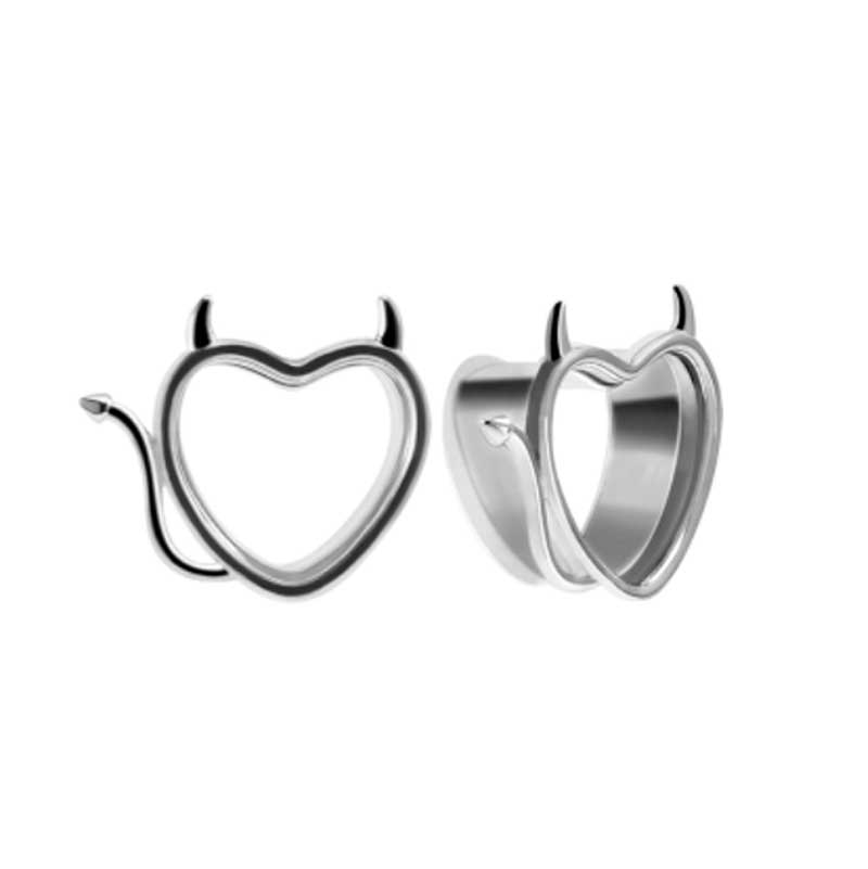 Alargador Coração Devil / 1 Par