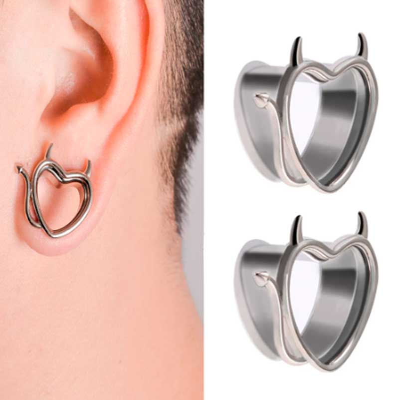 Alargador Coração Devil / 1 Par