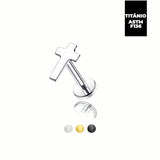 Piercing Titânio Labret Cruz