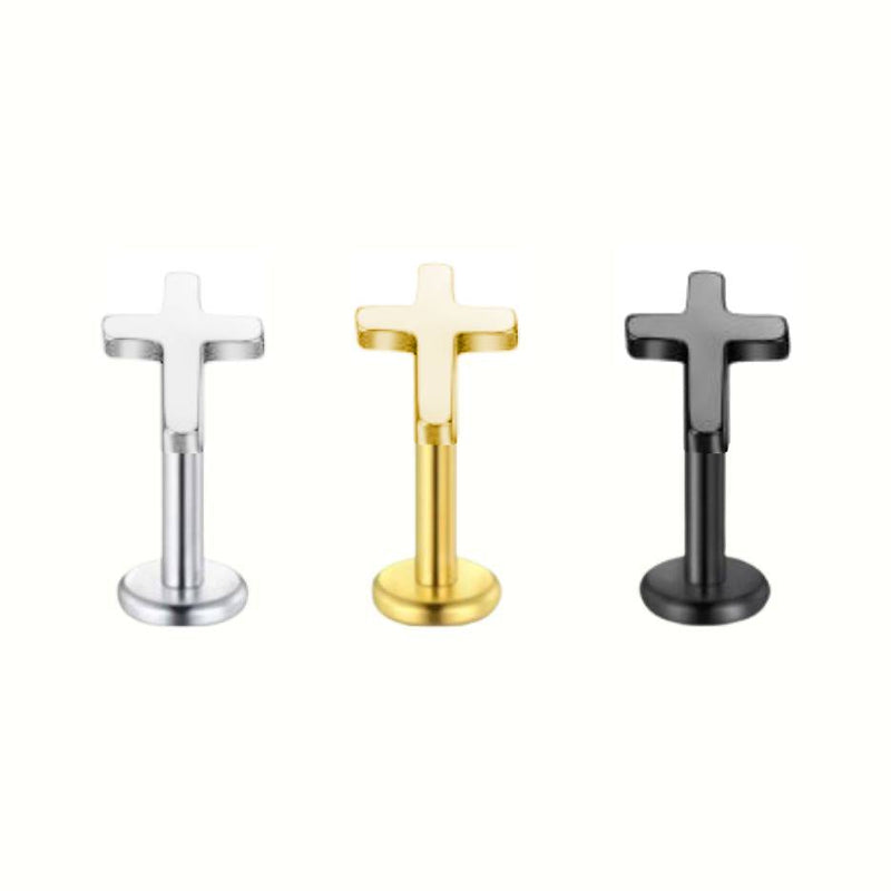 Piercing Titânio Labret Cruz