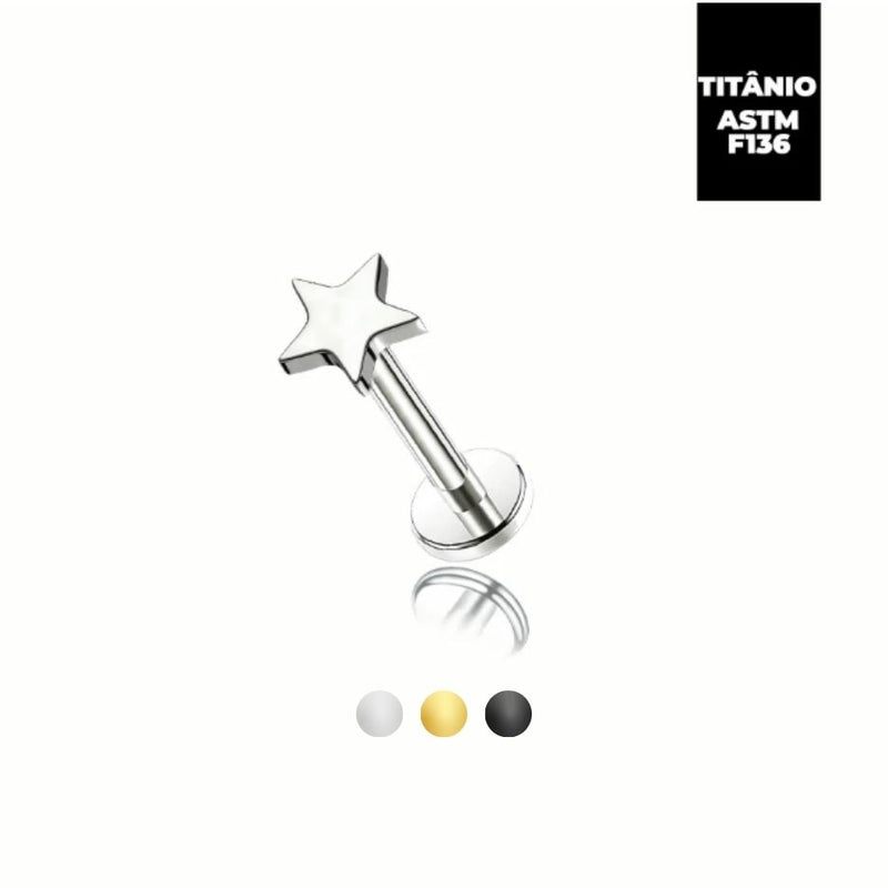 Piercing Titânio Labret Estrela