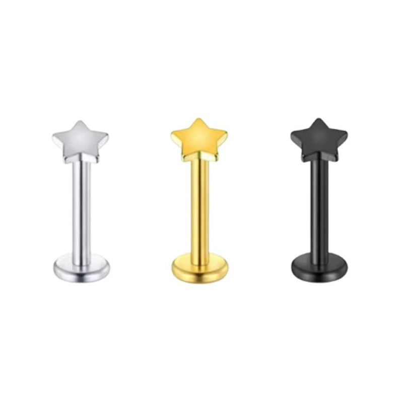 Piercing Titânio Labret Estrela