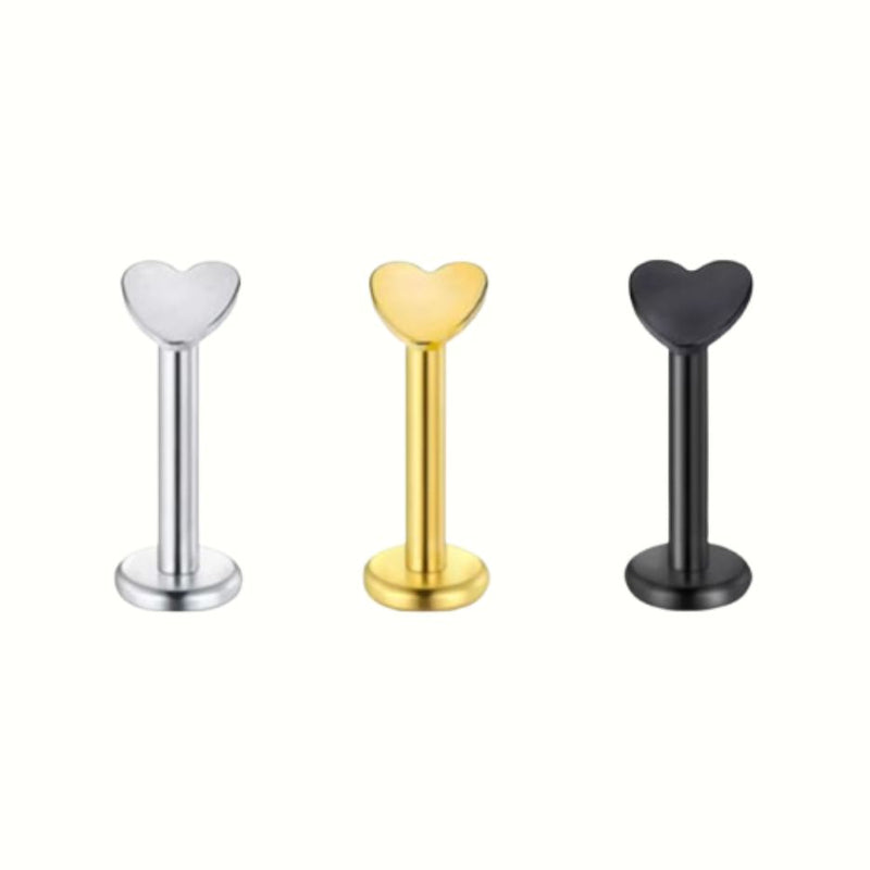 Piercing Titânio Labret Coração