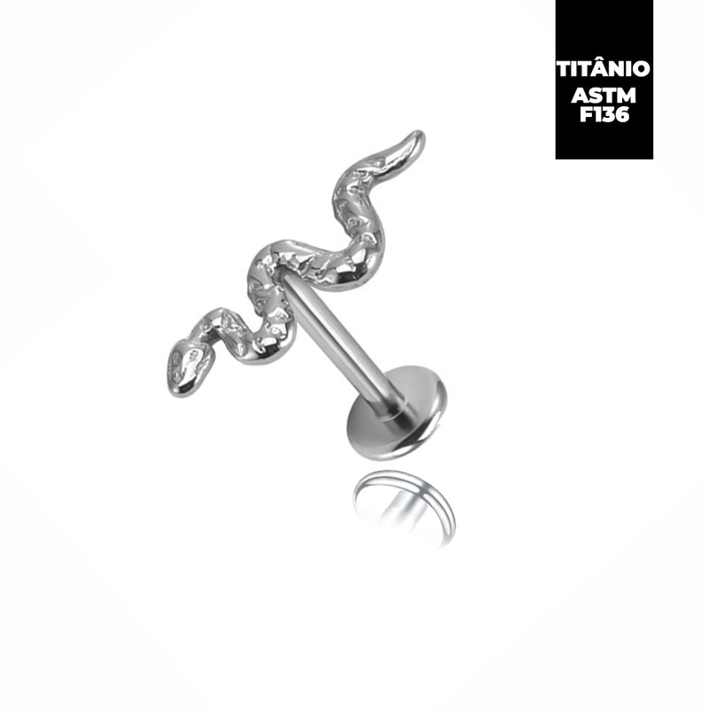 Piercing Titânio Labret Cobra