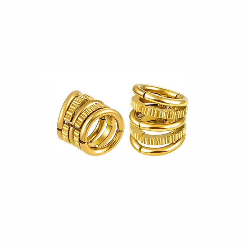 Lobe Cuff Ringed Beaded / 1 Par